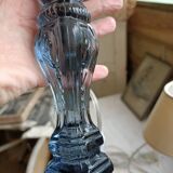 Paire de lampes en verre bleuté