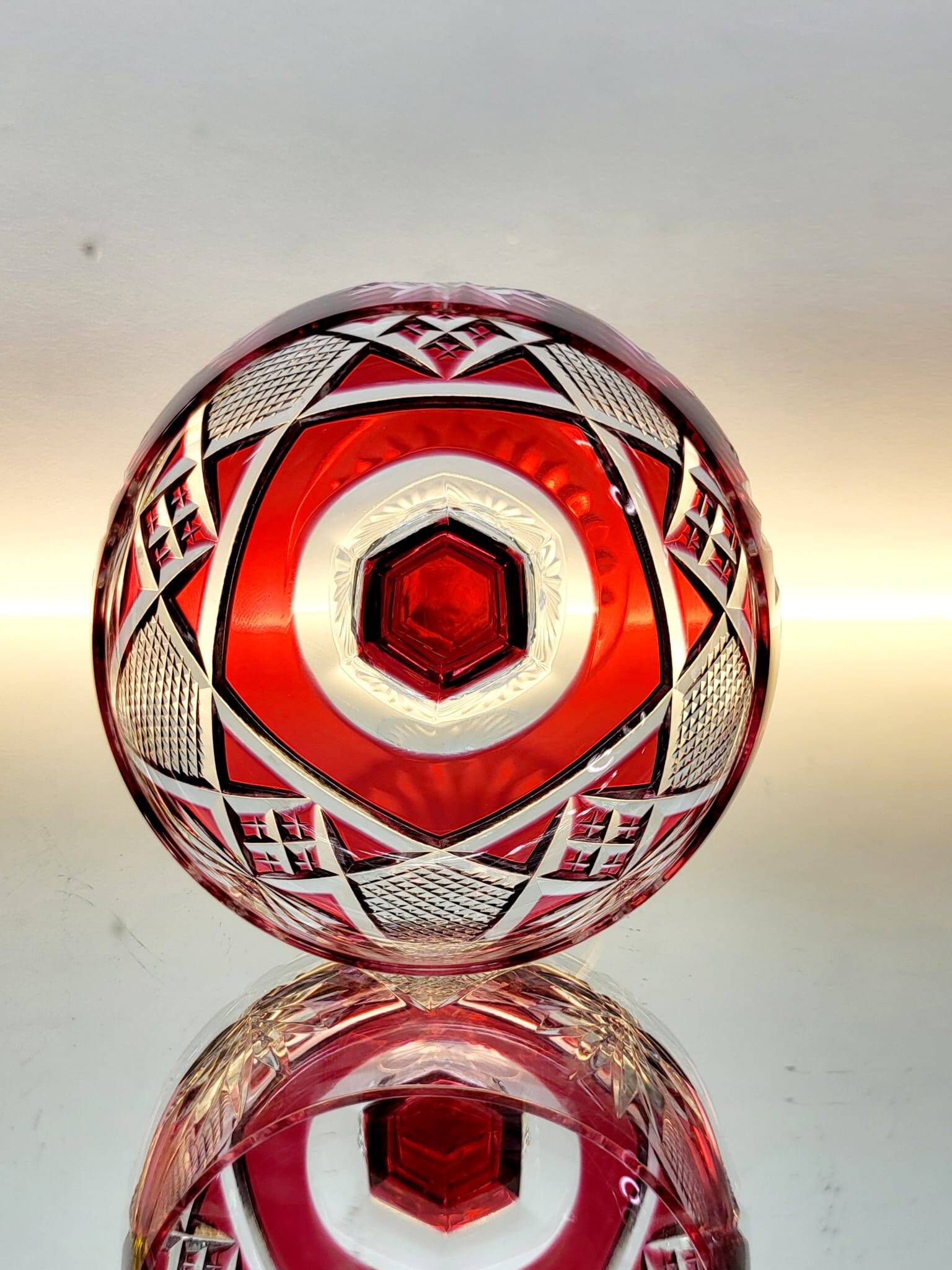 Box of 4 Val Saint Lambert "Berncastel" no. 204 Roemer glass – Belgium 1905