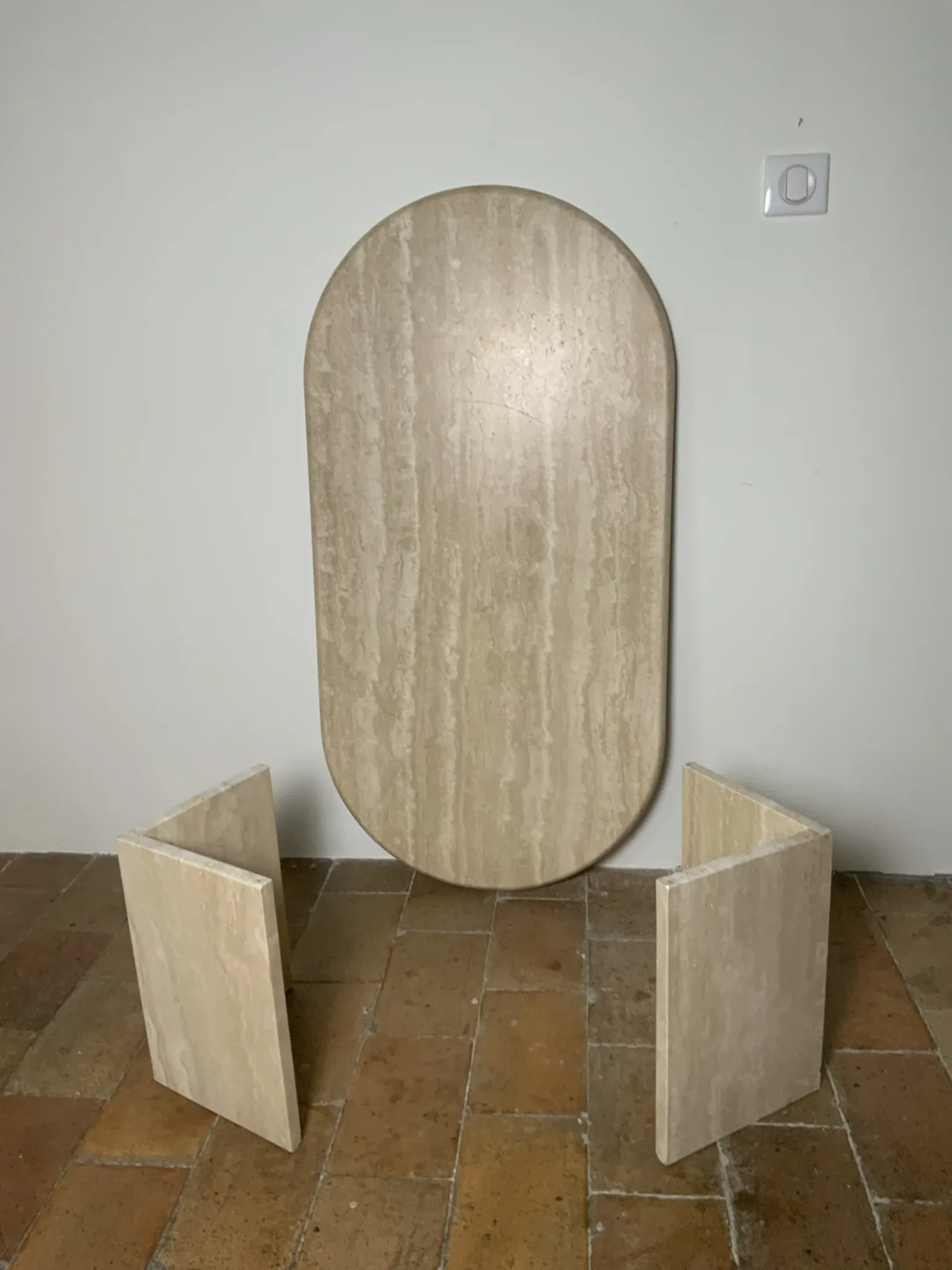 Travertine coffee table