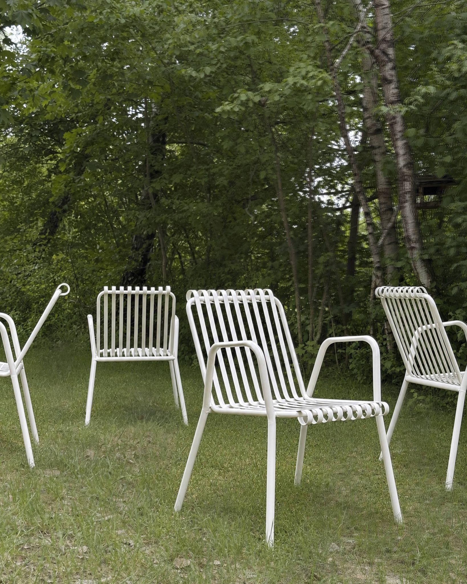Vintage Italian 1950s metal garden chairs - set of 4