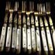 Tableware, 34 dessert cutlery sets with mother-of-pearl handles, early 20th century