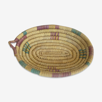 Old, braided handmade African basket