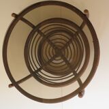 Round coffee table in bamboo, rattan, manou, Italy 1970