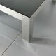 Table basse en aluminium et verre minimaliste de style moderniste du milieu du siècle, années 1970.