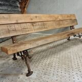 Antique garden bench French park bench oak with cast iron 218 cm