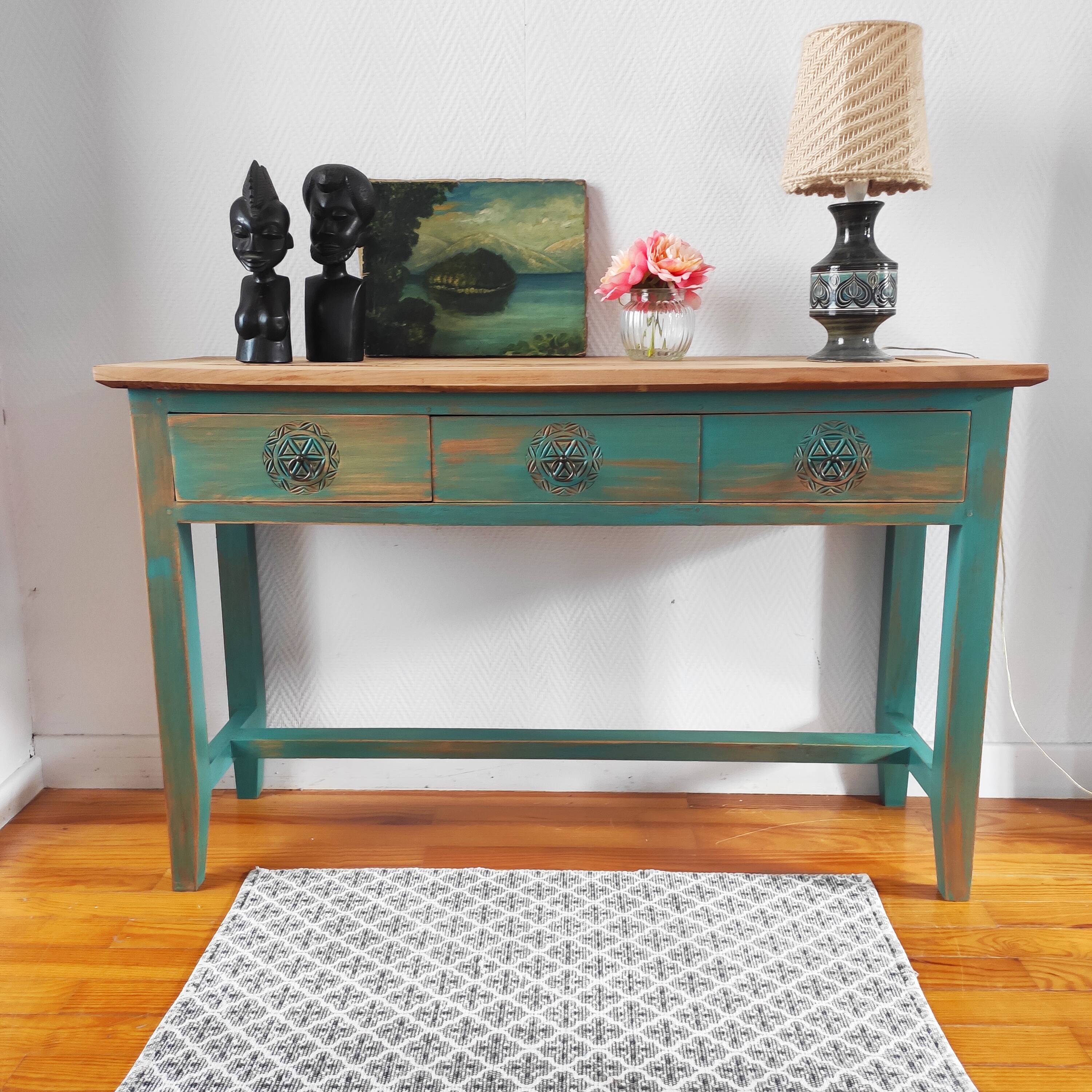 Patinated Balinese console