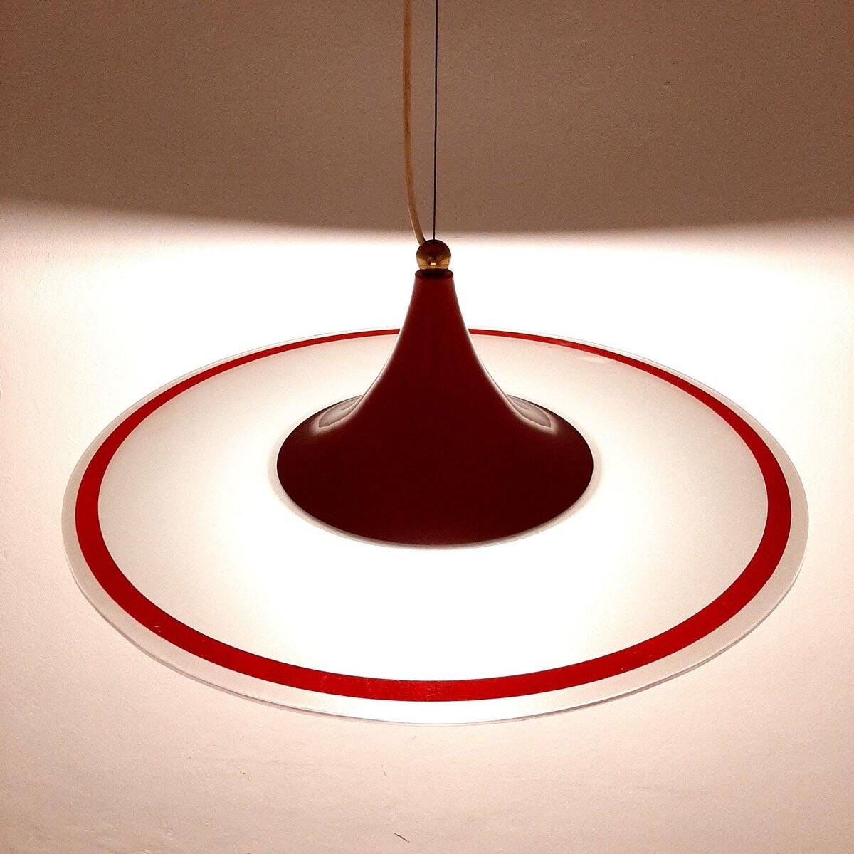Red Suspension Mid-Century, Italy, 1960s