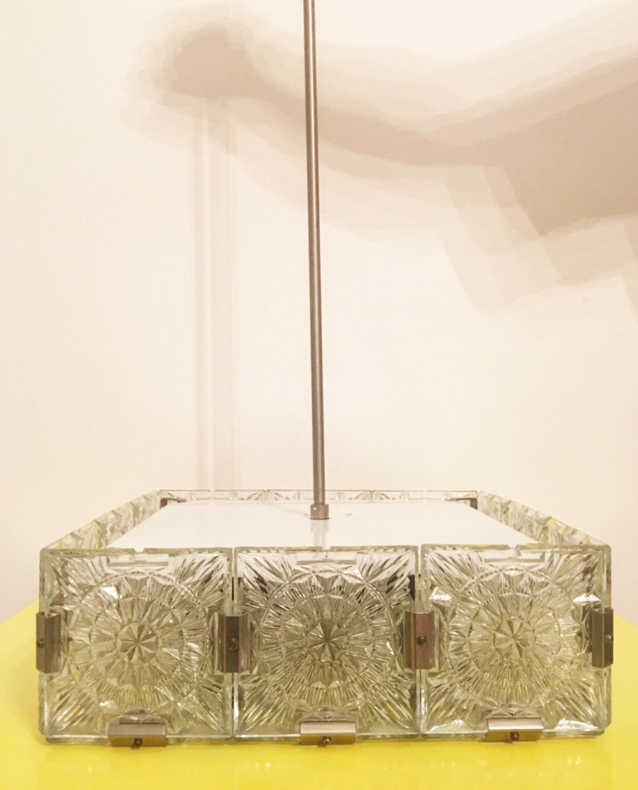 Chandelier - "cube" made in Czechoslovakia in fabrique Kamenicky Senov in 60's.