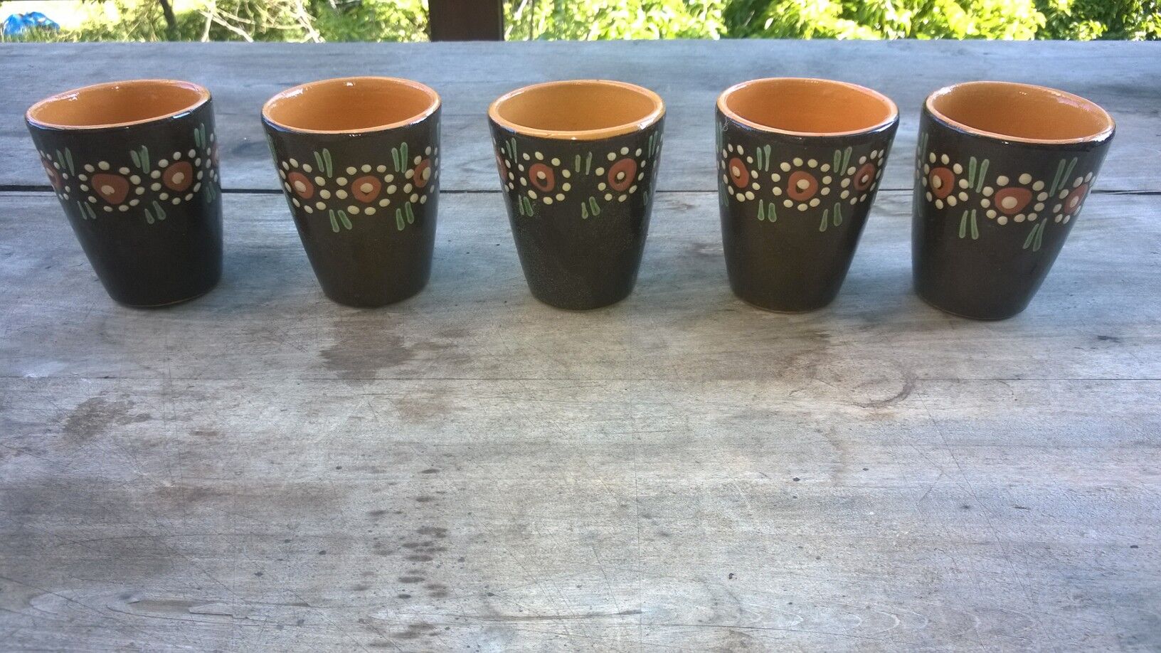Alsace sandstone cups 1960, lot of 5