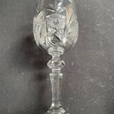 10 Bohemian cut crystal wine glasses