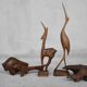 Dark teak bison figurine in mid-century modern Danish style, 1960.