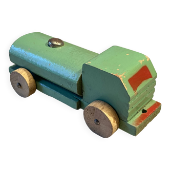Wooden tanker truck, antique toy