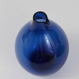 Glass vase signed Bleu Timo Sarpaneva Pullo Oiseau, Iittala, Finland, 1950s