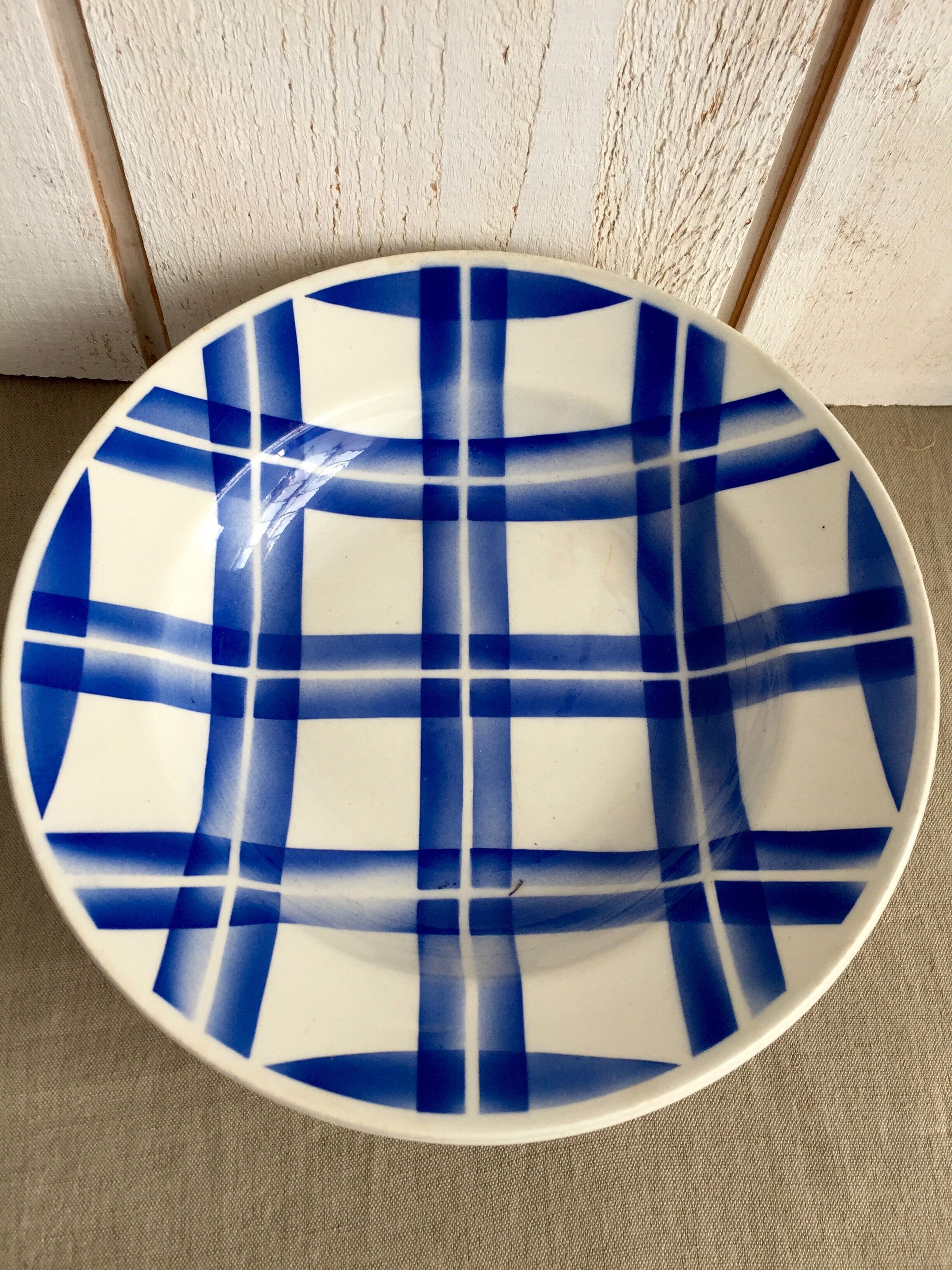 6 hollow plates of Badonviller earthenware