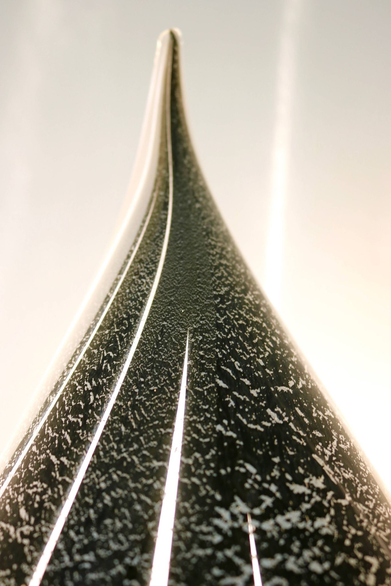 Black and White Penguin Murano Glass Table Lamp with Silver Flakes, Italy