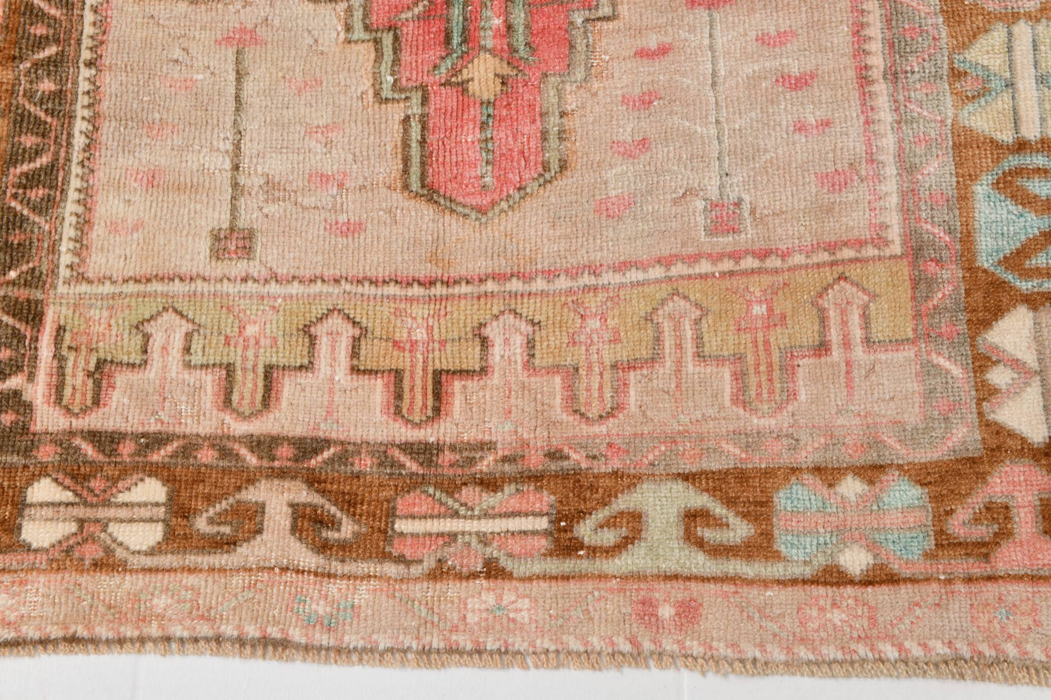 4x7 Pink & Brown Persian Area Rug 118x210Cm SK 22164