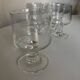 set of 7 Scandinavian crystal glasses ringing stemmed goblets 1970