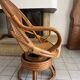 Vintage rattan and cane swivel armchair (1970s/80s) -