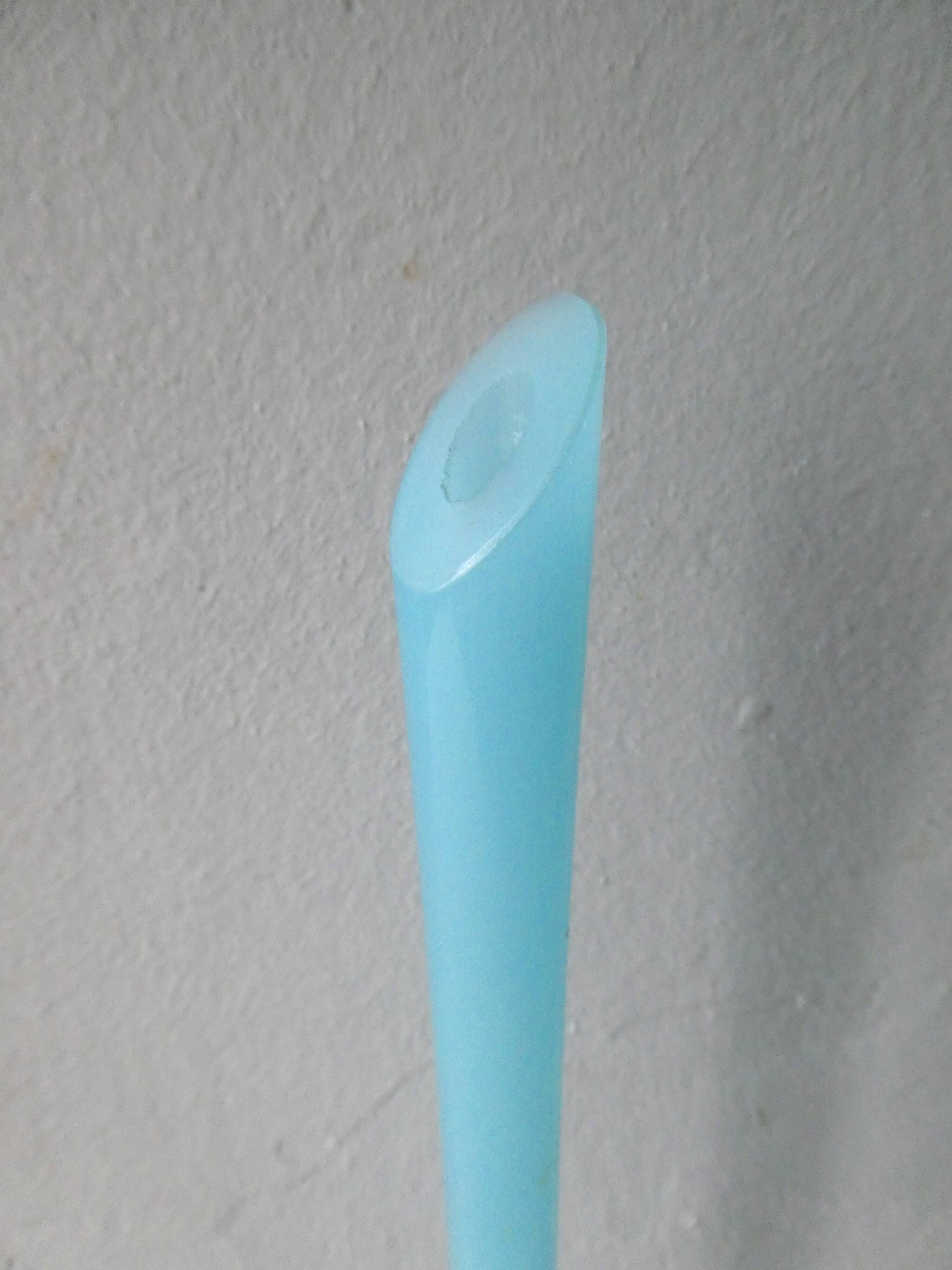 Glass and blue opaline vase