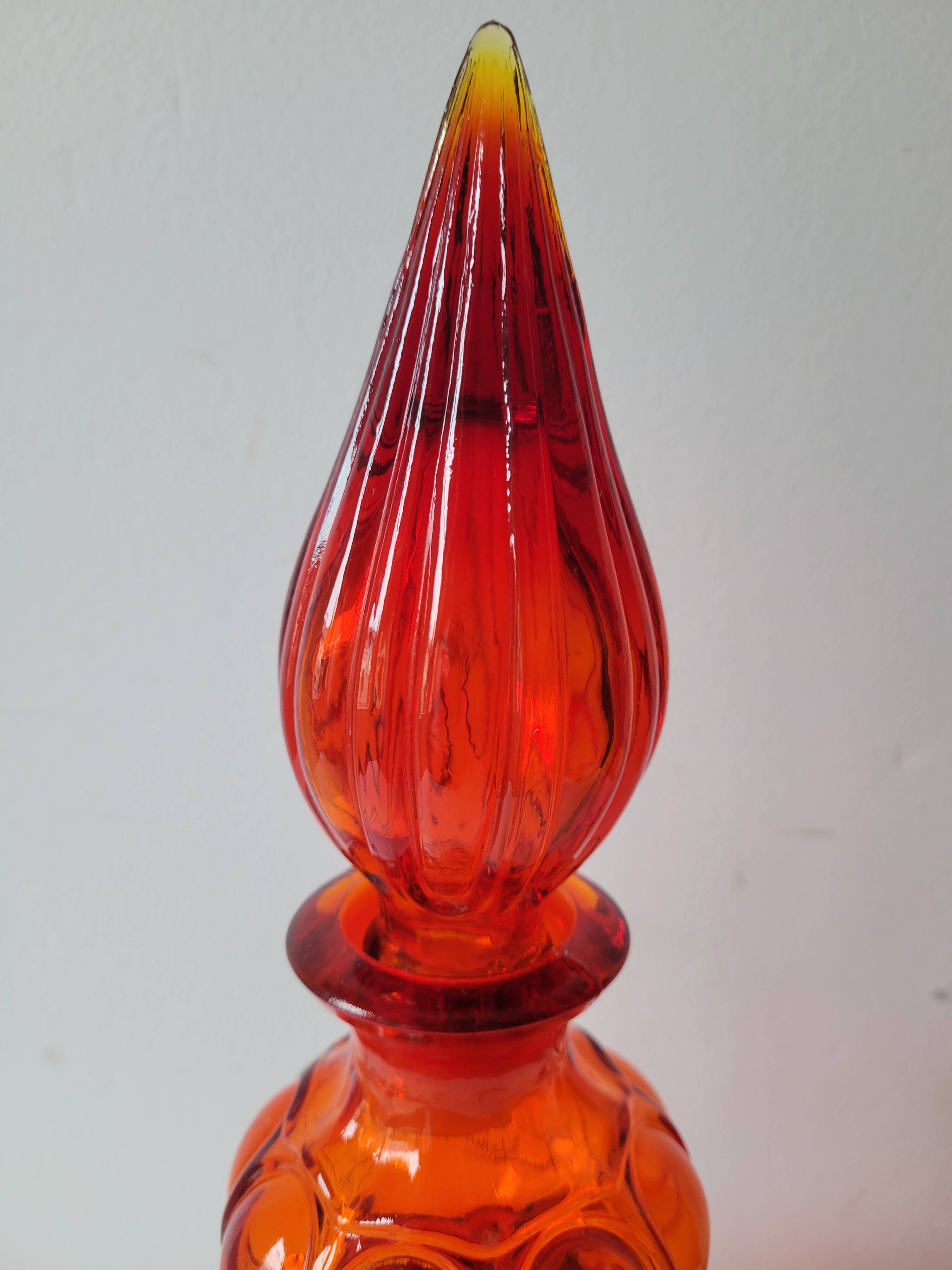Italian red glass carafe