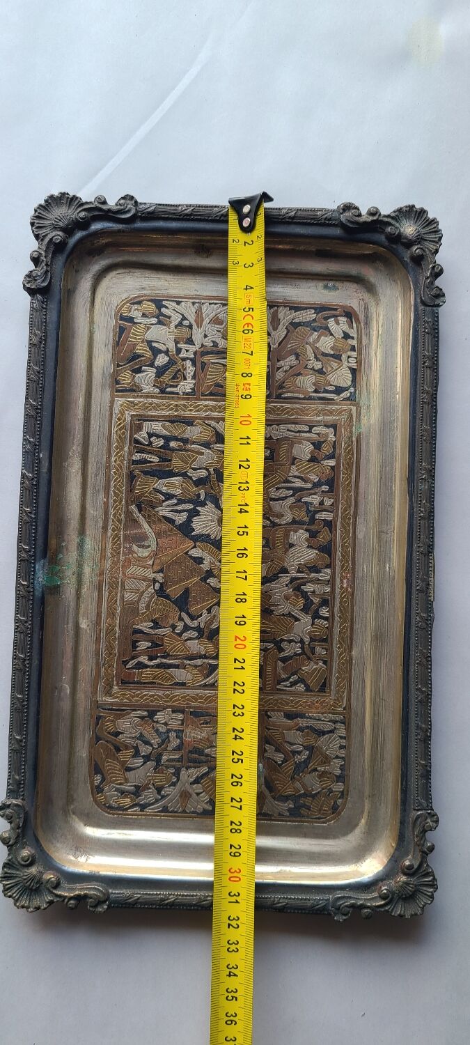 Antique souvenir plateau in neo-Egyptian style
