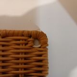 Set of 2 small wicker wall shelves - spice shelves