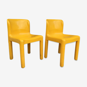 2 chaises modèle 4875 par Carlo Bartoli pour Kartell