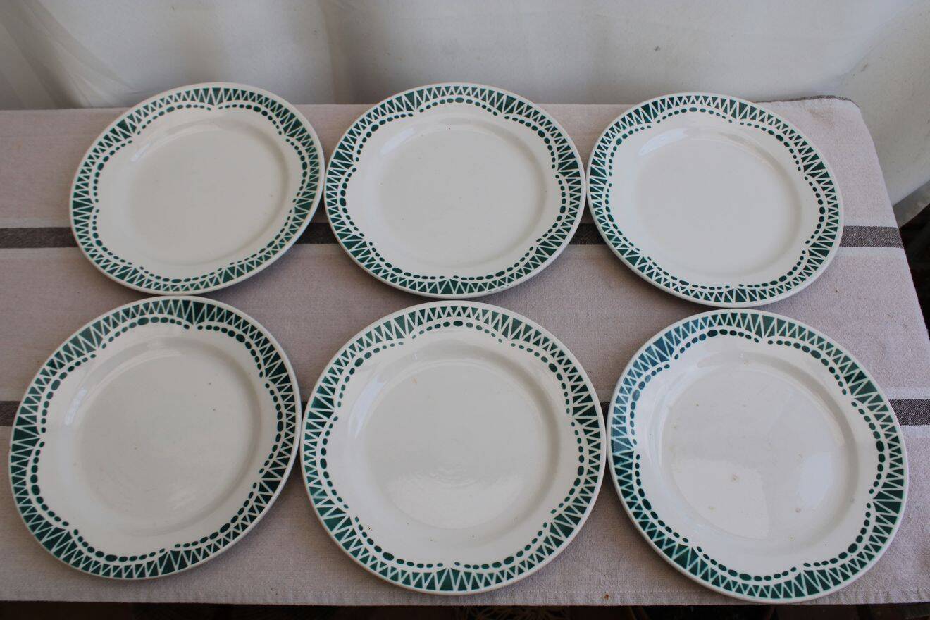6 assiettes à dessert en céramique