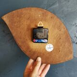 Vintage silent wall clock pendulum 60s "Anthracite yellow"