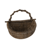 Half-moon wall basket in Wicker