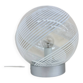 Lampe de table en verre tourbillonnant de design du milieu du siècle, Italie des années 1970