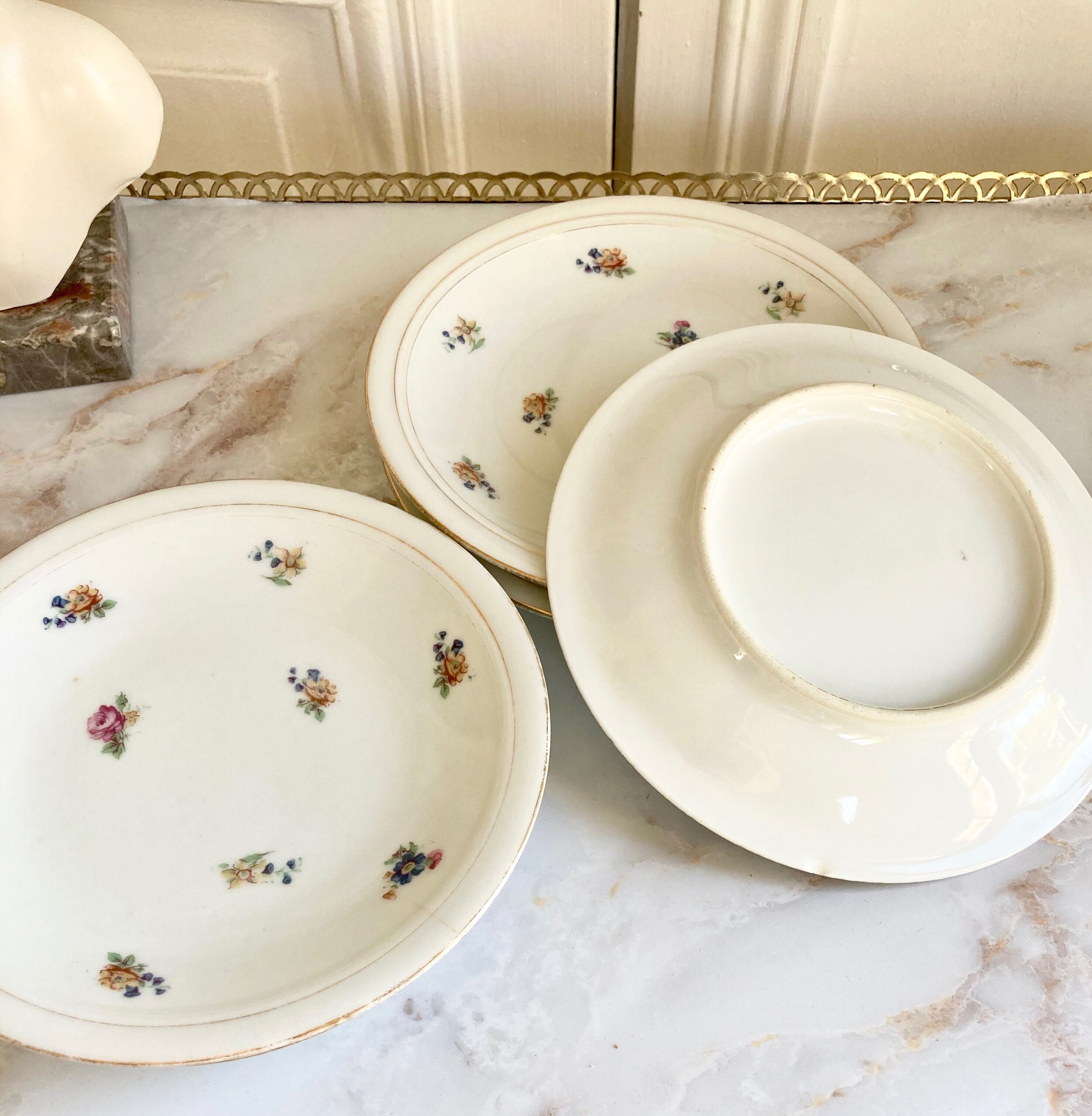 Set de 5 assiettes à dessert décor fleurs