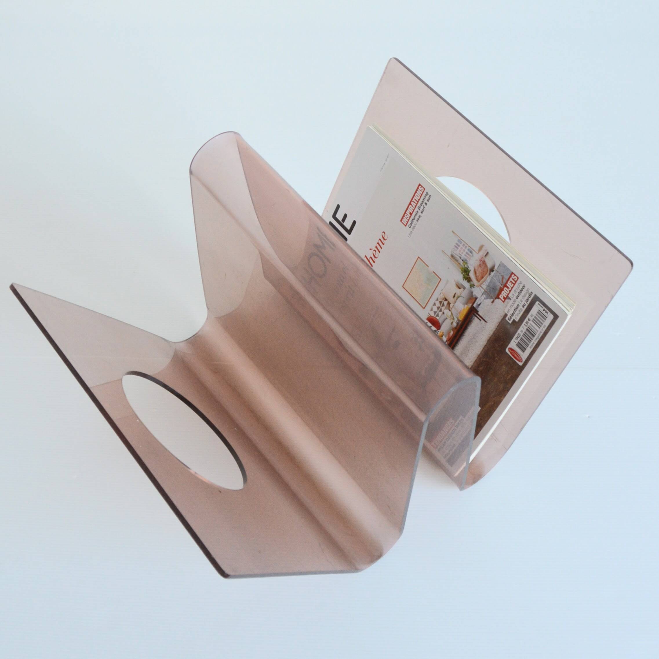 Michel Dumas / Roche Bobois plexiglass magazine rack 1970s