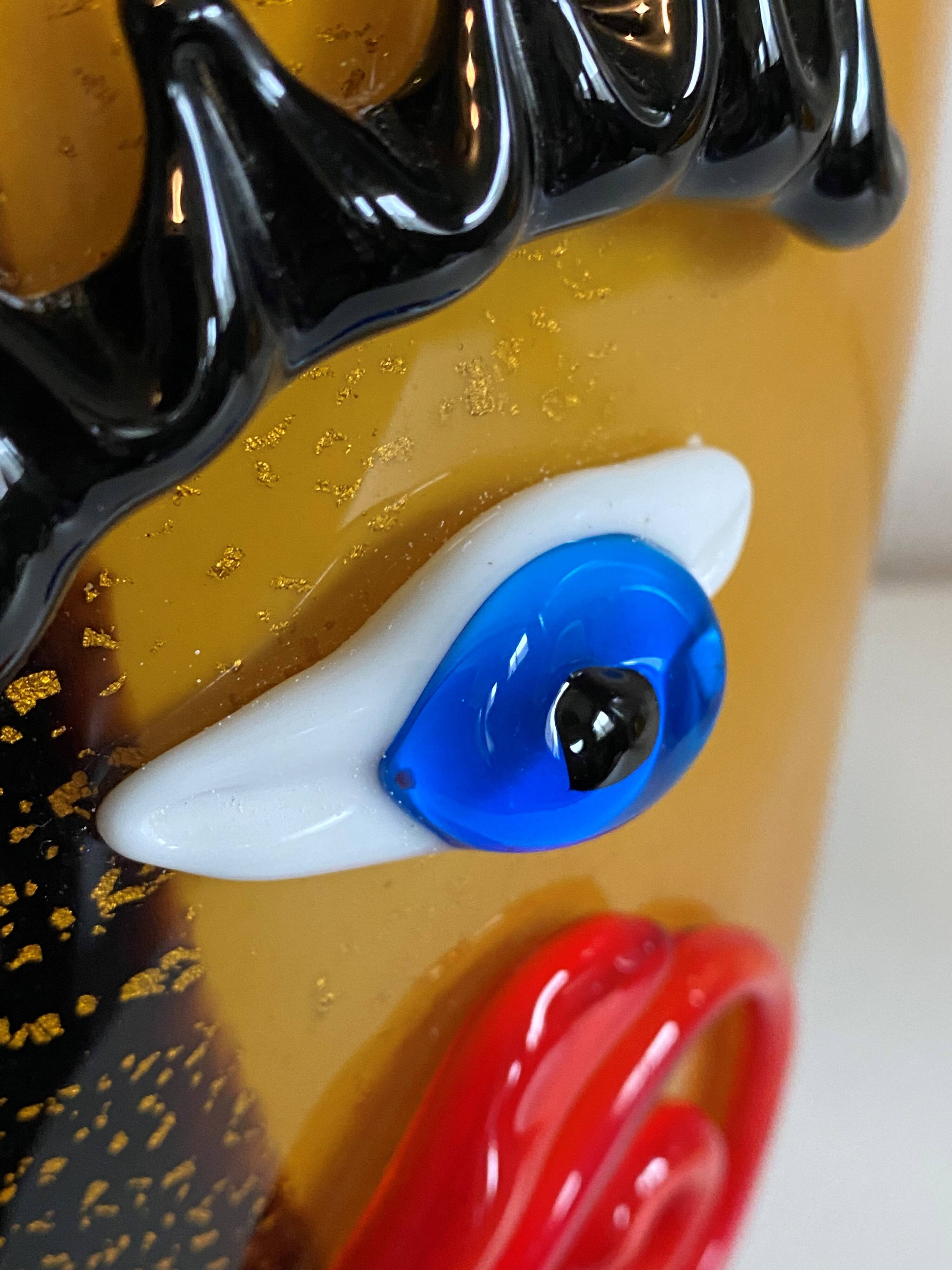 Fish head vase in Murano glass from the 1980s.