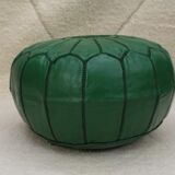 Pouf marocain en cuir vert