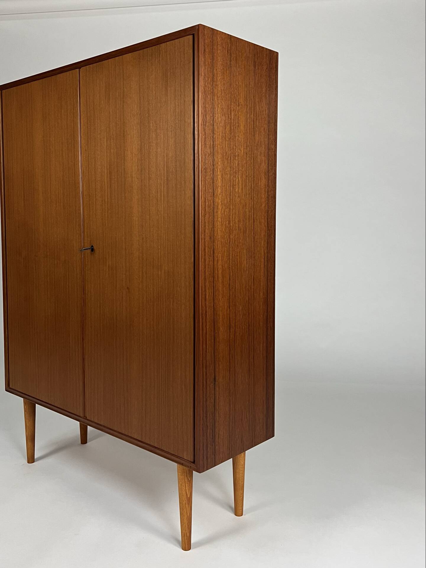 Vintage teak wardrobe highboard closet by H. Riestenpatt 1960s