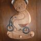 Vintage wooden bicycle bear coat rack