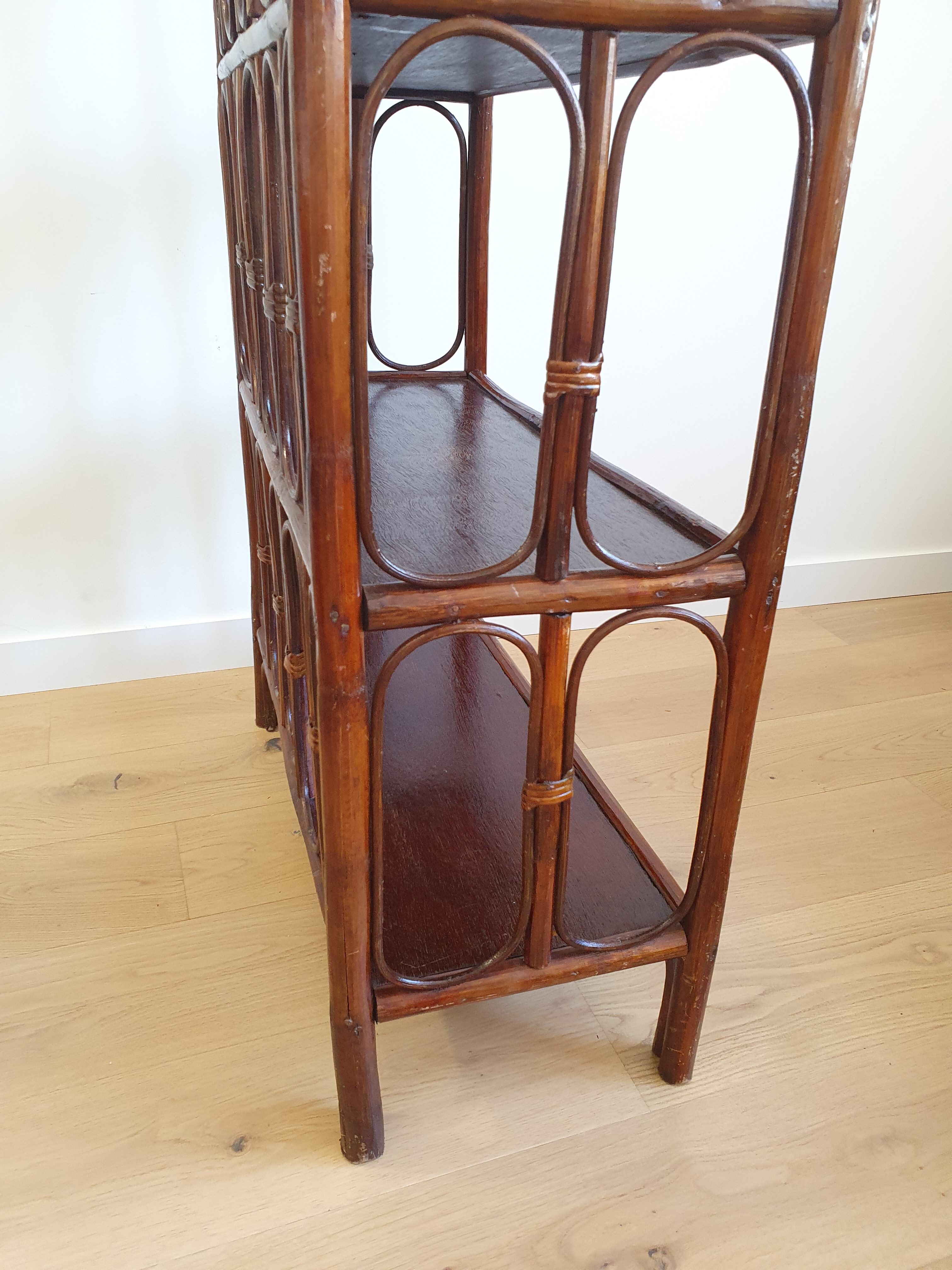 Rattan library shelf