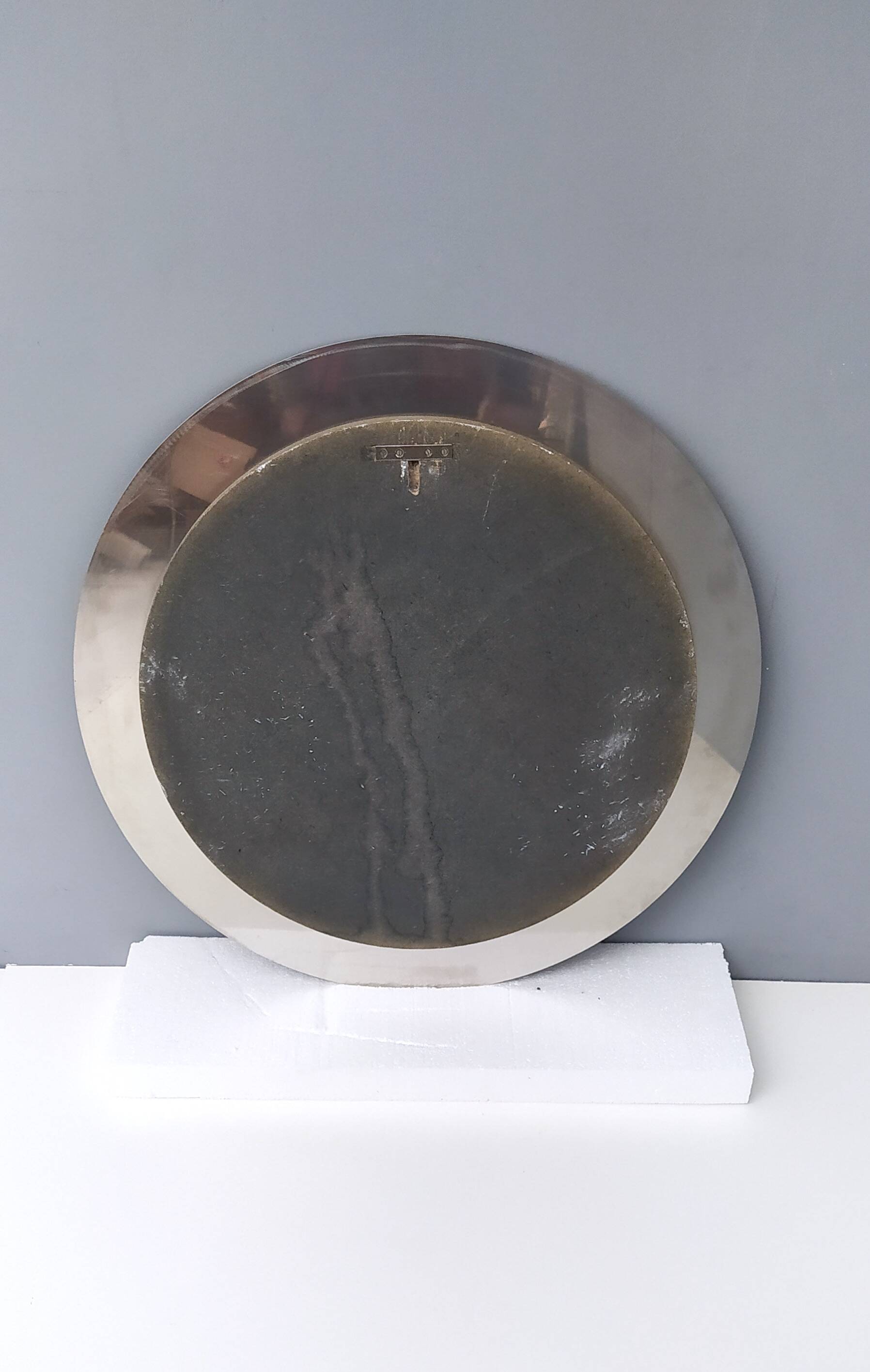 Round Wall Mirror with Mirrored Steel Frame, Italy