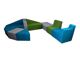 Ensemble canapé géométrique design modulable 10 pièces style vintage tissus couleur