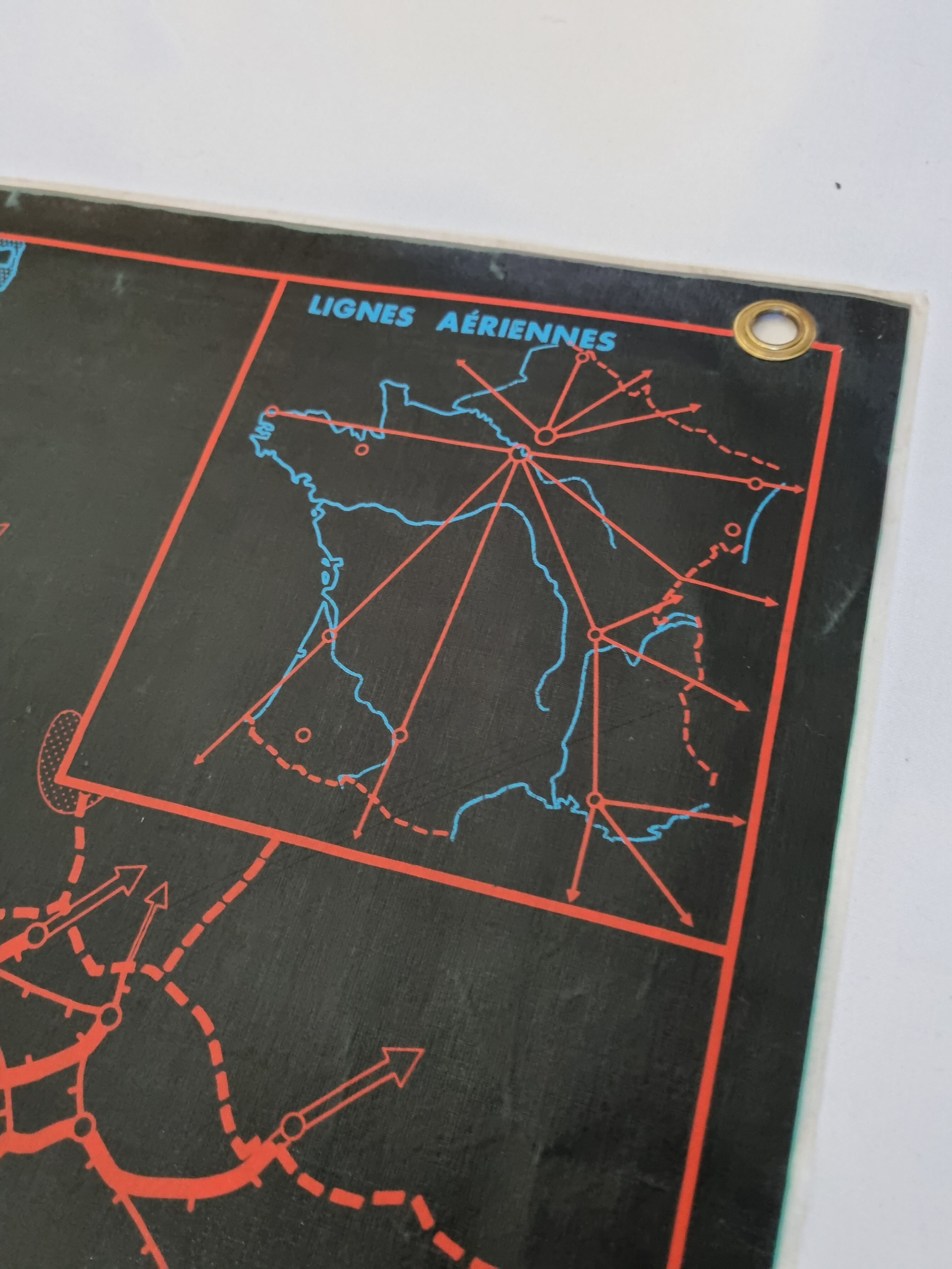 Pedagogical map MDI, 1964, reversible, "The railways"