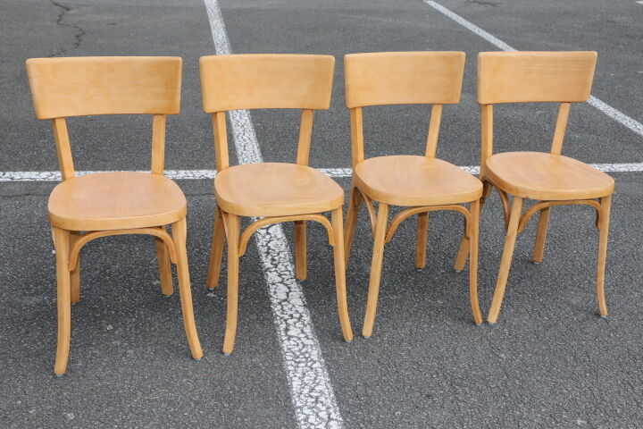 4 chairs Baumann no.24 light beech