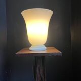 White opaline art deco lamp