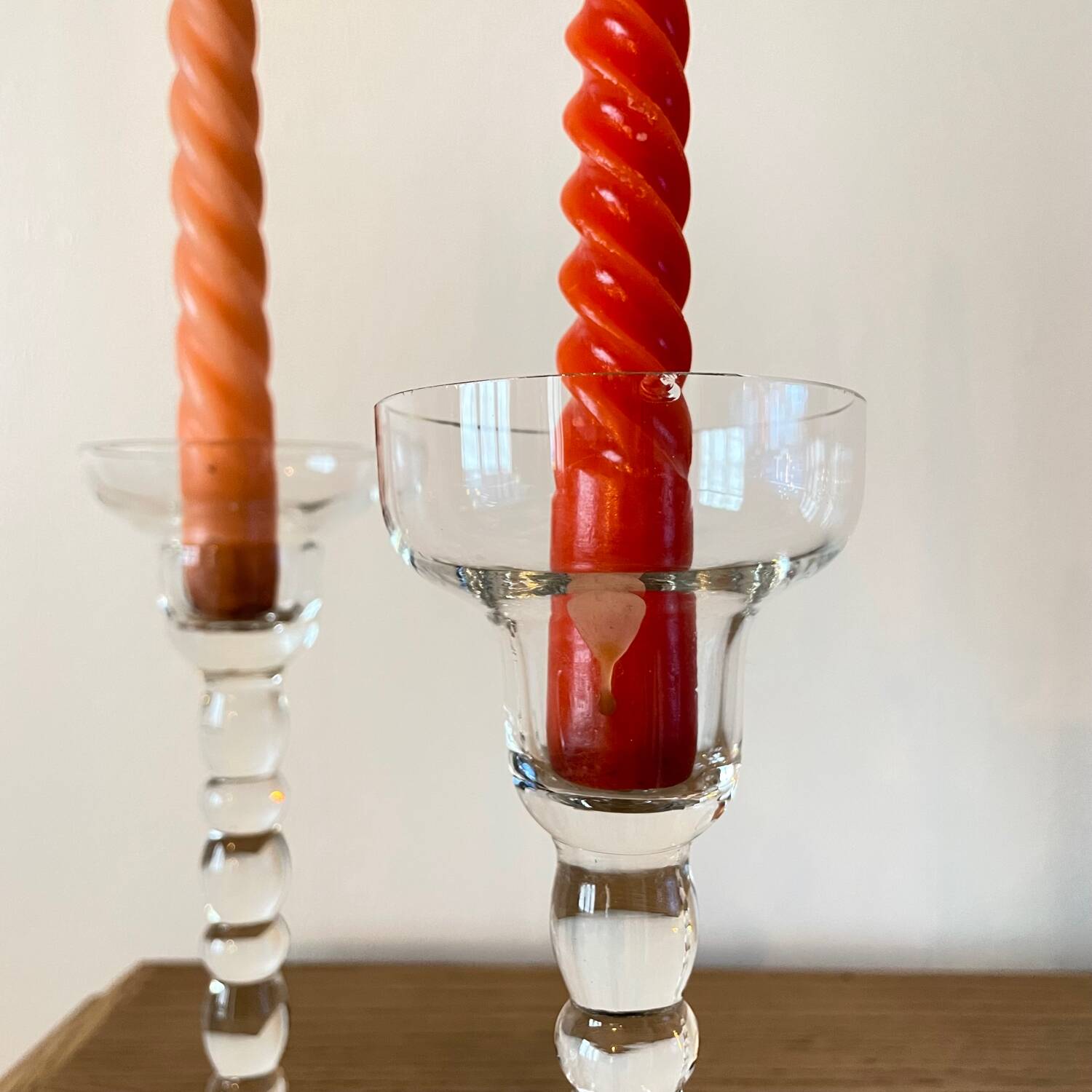 Glass candle holders