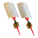 Pair of circa 70s plastic and brass wall lights
