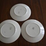 Set of 3 plates with blue stripes Terre de fer