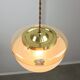 Mid-century Italian Brass and Glass Pendant Lamps, set of 2