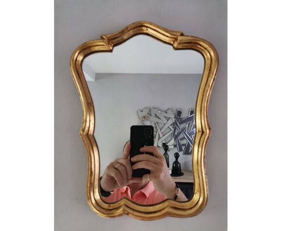 Miroir bois doré 32x25cm