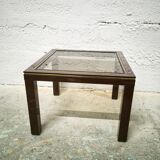 Vintage smoked glass sofa end