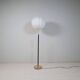 Mid-century black leather and brass floor lamp by Falkenbergs Belysning, Sweden, 1960s.